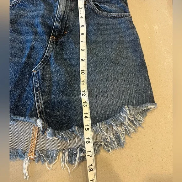 Free People We The Free Bailey Denim Skirt Mini Skirt Raw Hem Boho Women’s 28 - Picture 8 of 10